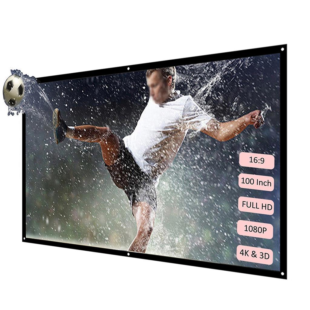 120 inch 16:9 Projector Screen Portable HD Projection Screen Foldable Wall Mounted for Home Theater Office Movies