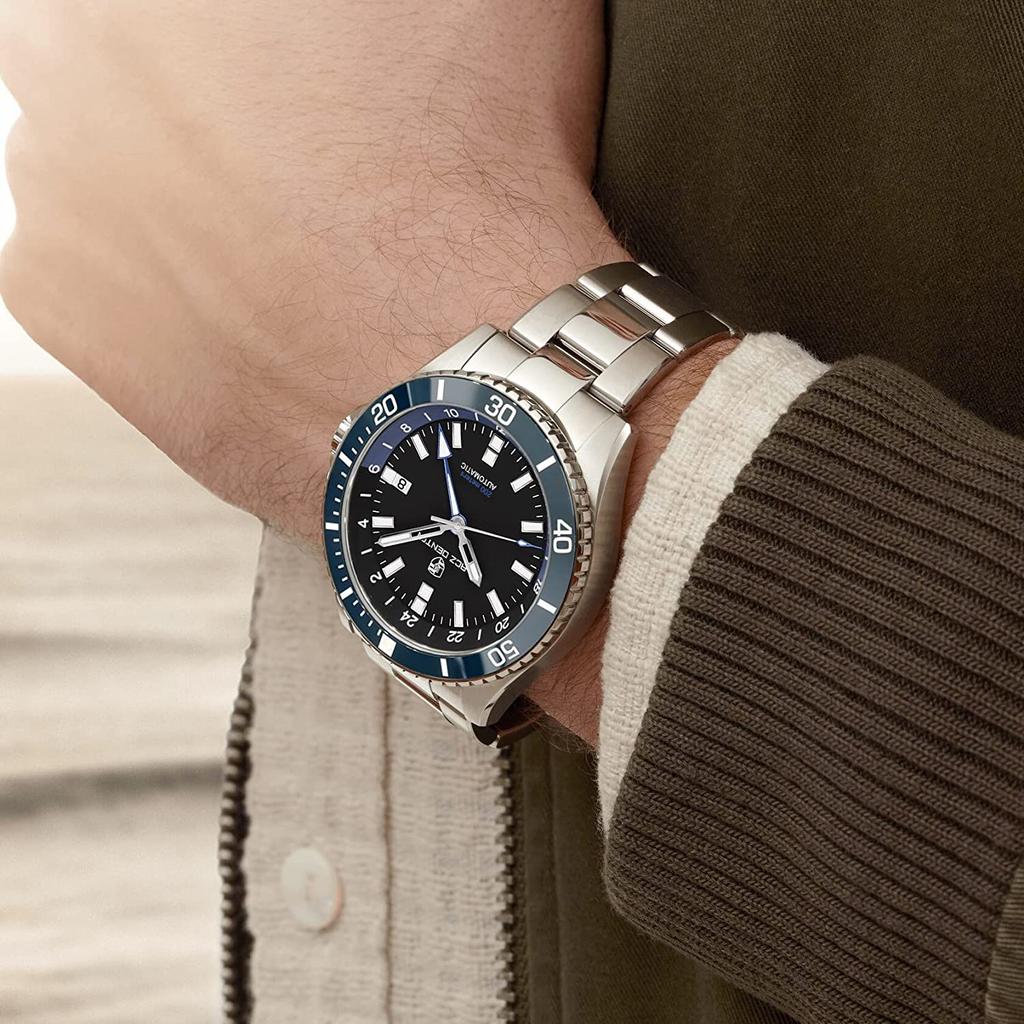 LACZ DENTON 40MM GMT Orologio automatico per uomini Orologi da polso  meccanici impermeabile vetro zaffiro acciaio inossidabile Business Relogio  acquista in modo economico — spedizione gratuita, recensioni reali con foto  — Joom