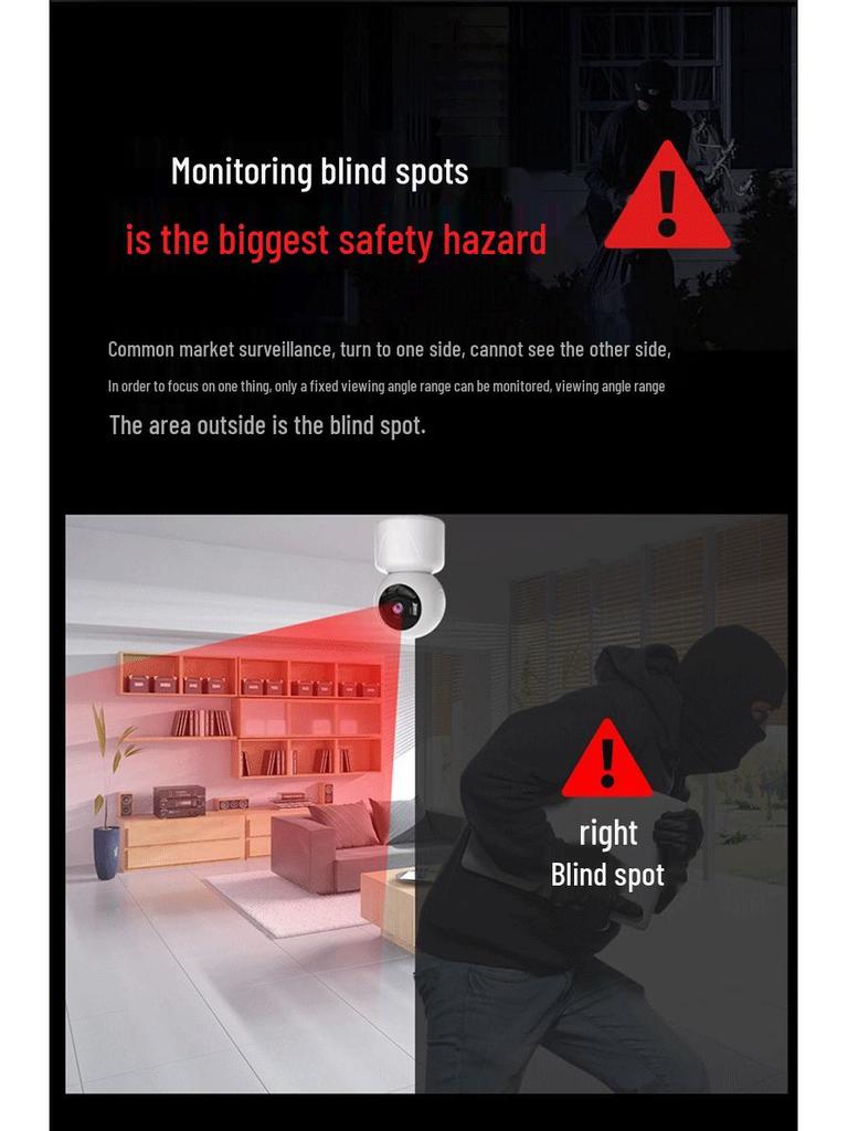 V380 AI Intelligent Dual-Screen Camera with 360° Rotation and Full-Color HD WiFi Monitoring