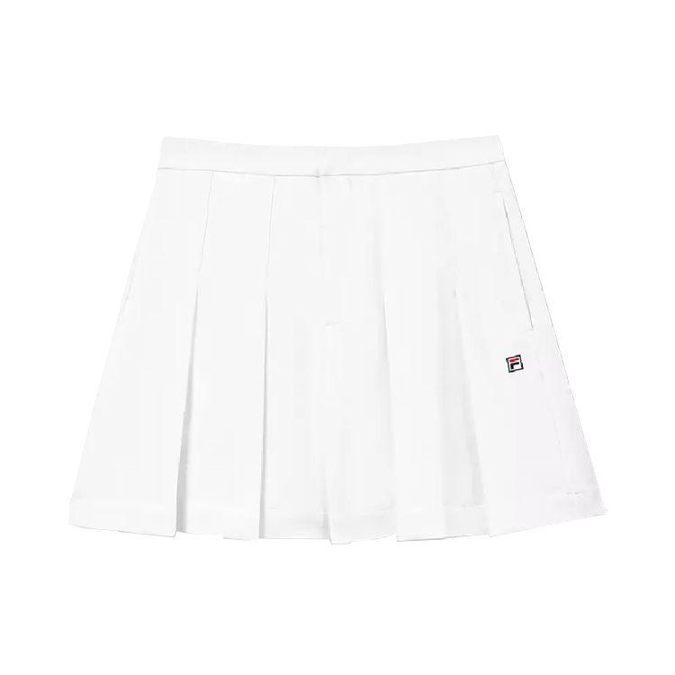 FILA Logo Print Pleated Casual Shorts Women shorts Standard-White F11W328806F-WT