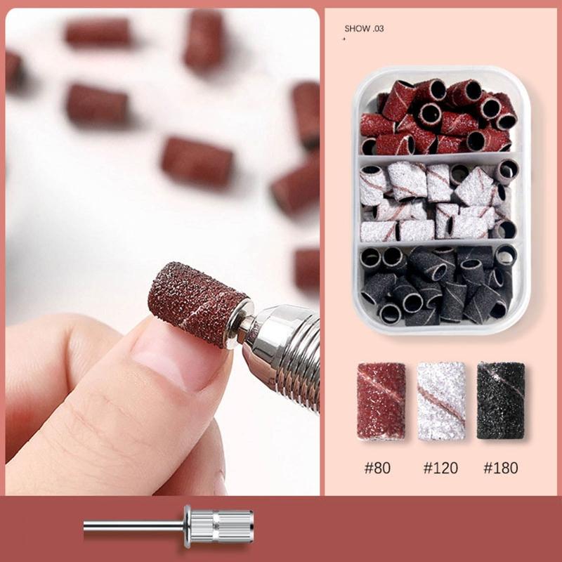 Sanding Bands for Nail Drill Bits 75Pcs Professional Electric Nail Sanding Bands 80#120#180# for Manicures and Pedicures