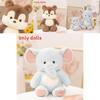 Cute Forest Creature Plushie Set Featuring Squirrel And Elephant For Playroom Decoration
