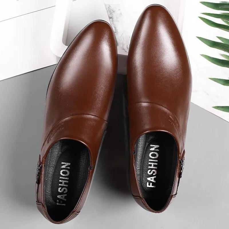 Menn PU-skinnsko Formell kjole Sko for menn Plus Size Fest Bryllup Kontor Arbeidssko Slip on Business Casual Oxfords