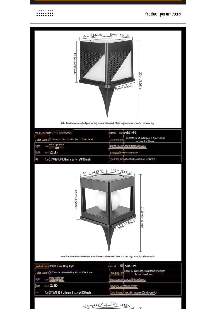 Waterproof Solar Post Cap Light for Outdoor Garden and Courtyard