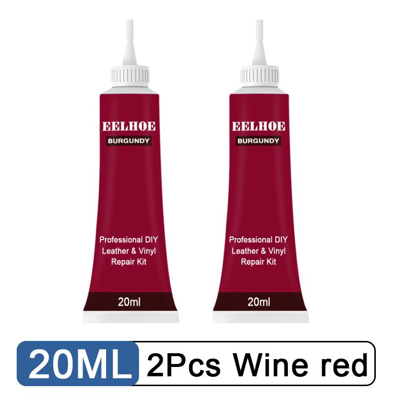 

20 мл гель для ремонта кожи, автомобильное сиденье, диван, очиститель кожи от царапин, дополнительный ремонт, крем для восстановления цвета, паста для ремонта трещин 2Pcs Wine red
