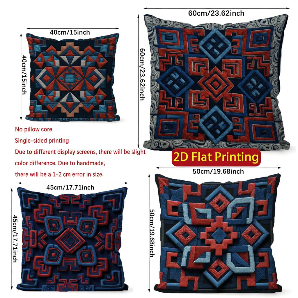 2D Boho Aztec Geometric Throw Pillow Covers Pattern Cushion Cover Suitable For Sofa Bedroom Car Pillow Cover
