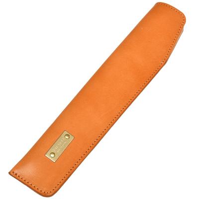Tabarat Fan Fan Fan Made In Genuine Himeji Leather Pouch, Case, Holder, Japan, 7.5 Inches, (Camel)