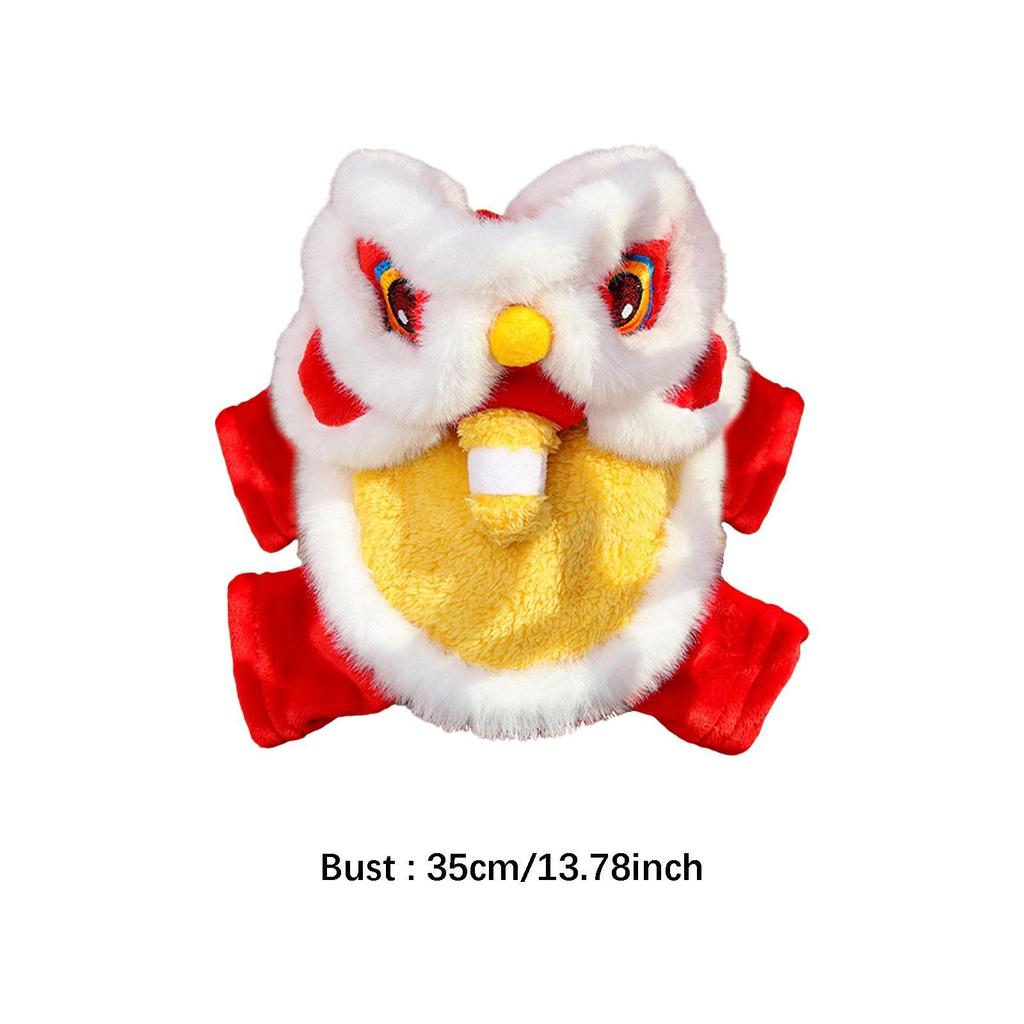 Chinese New Year Pet Costume Dog Cat Outfit Lion Dance Dog Costume Puppy Apparel for Gatherings Spring Festival Photo Prop