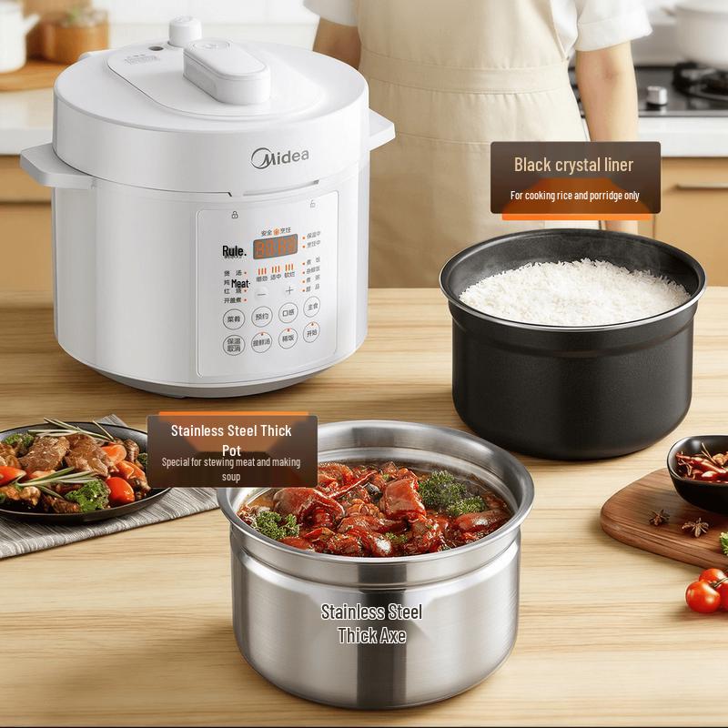 Midea Smart 0-Coating Electric Pressure Cooker & Rice Pot