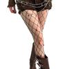 Rhinestone Heart Fishnet Pantyhose - Shiny Mesh Clubbing Lingerie