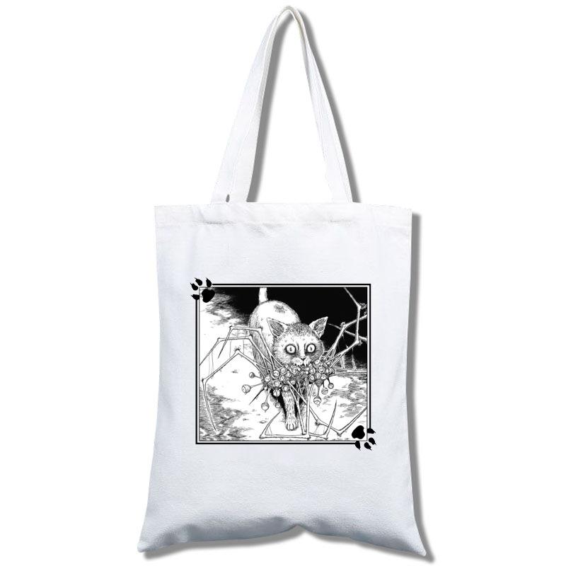 Tomie Junji Ito Bolso Tote Bolsa de Compras Portátil Grande para Mujer Bolso de Hombro Bolsa de Lona