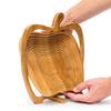 Collapsible Apple Shaped Bamboo Basket Kitchen Fruit Storage Centerpiece Decor