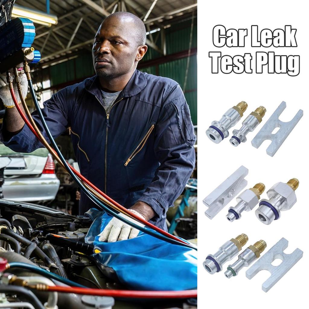 Tappo per Test di Perdite Aria Condizionata Strumento per Rilevamento Perdite Manutenzione Tappo di Test Tubo AC Per Negozio Auto Officina Garage Uomo Meccanico