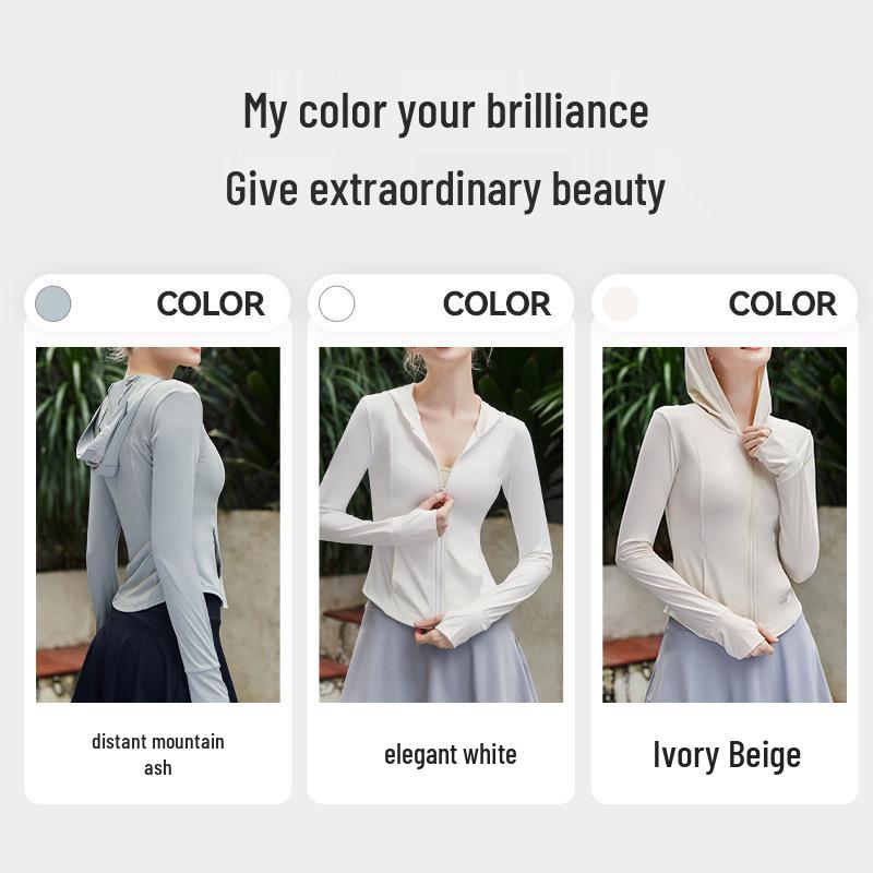 Women's UPF50+ Ice Silk Hooded Sunscreen Jacket - Summer Sports Outdoor Anti-UV Protection Top