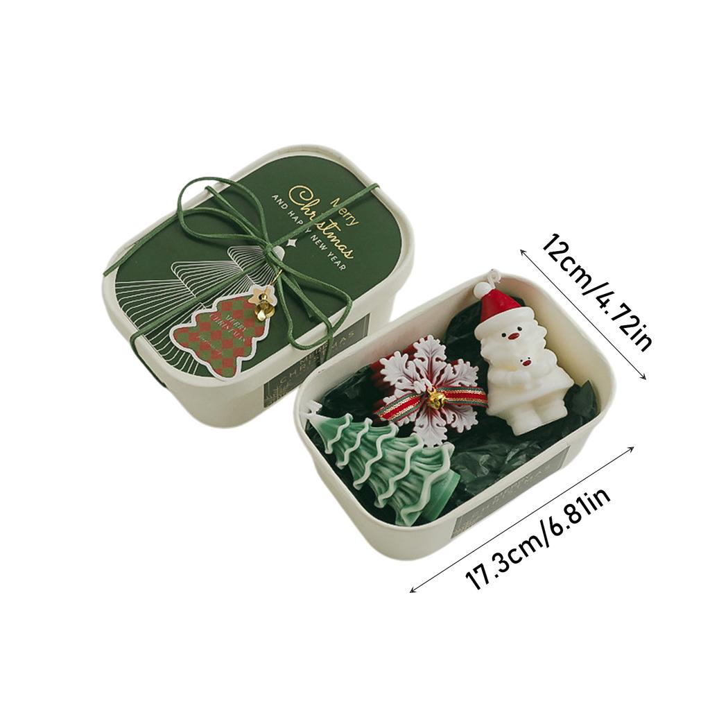 Christmas Candle Gift Set Festive Themed Aromatherapy Candle with Christmas Tree Reindeer Design Holiday Gift Accessory