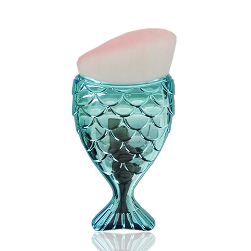 Mermaid Themed Cosmetic Brush Durable Plastic Handle Professional Supplies Home