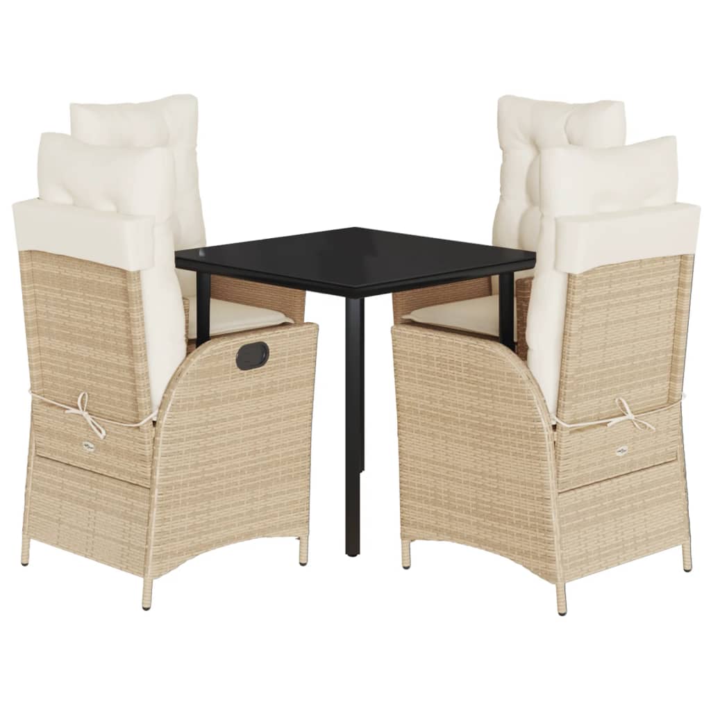 Vidaxl 5-Cz. Juego de Muebles de Jardín con Cojines, Beige, Ratán Sintético