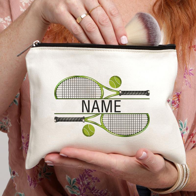 Borsa Trucco Personalizzata Tennis Nome Personalizzato Regalo per Appassionato di Tennis Custodia Cosmetica Regalo Allenatore di Tennis Regali Ragazza Adolescente Astuccio