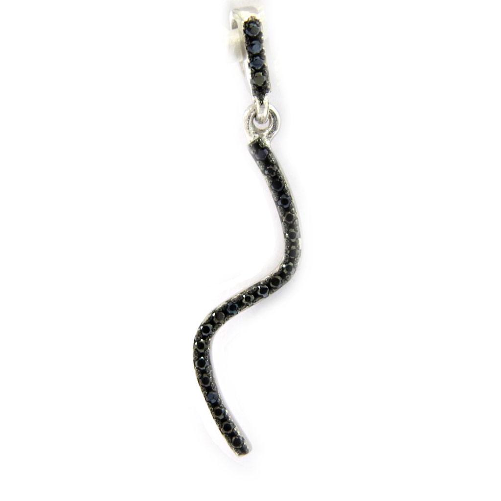 Les Trésors De Lily [L6690] - Pendentif Argent 'Sissi' noir argenté (rhodié) - 25x1 mm