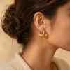 Chic C-Shaped Stainless Steel Hoop Earrings - European & American Style