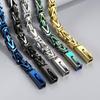 Cadena Bizantina Arco Iris Vintage de 8MM Collar para Hombre Hip Hop Acero Inoxidable Pulido Cadena Emperador Colgante Joyería Masculina