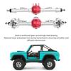 RC Axle Assembly Set Aluminum Alloy Front and Rear Axle for SCX10 II 90046 90047 1/10 RC Crawler Upgrade Parts Silver and Red