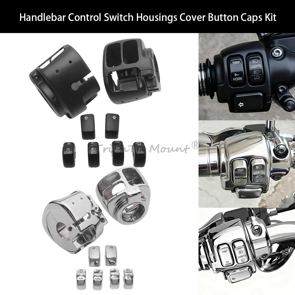 Motorcycle Accessory Handlebar Control Switch Housings Cover Button Caps Kit For Harley Sportster Low/SuperLow XL883L 2014-2019