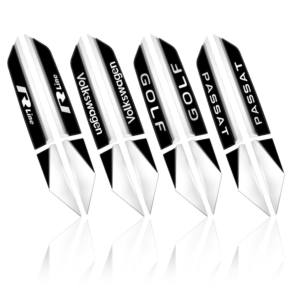 For VW Rline GOLF Passat MK7 MK6 Tiguan Polo CC Jetta Bora GTD GTI 2pcs 3D ABS Car Fender Side Wing Emblem Sticker Center Cover zd4