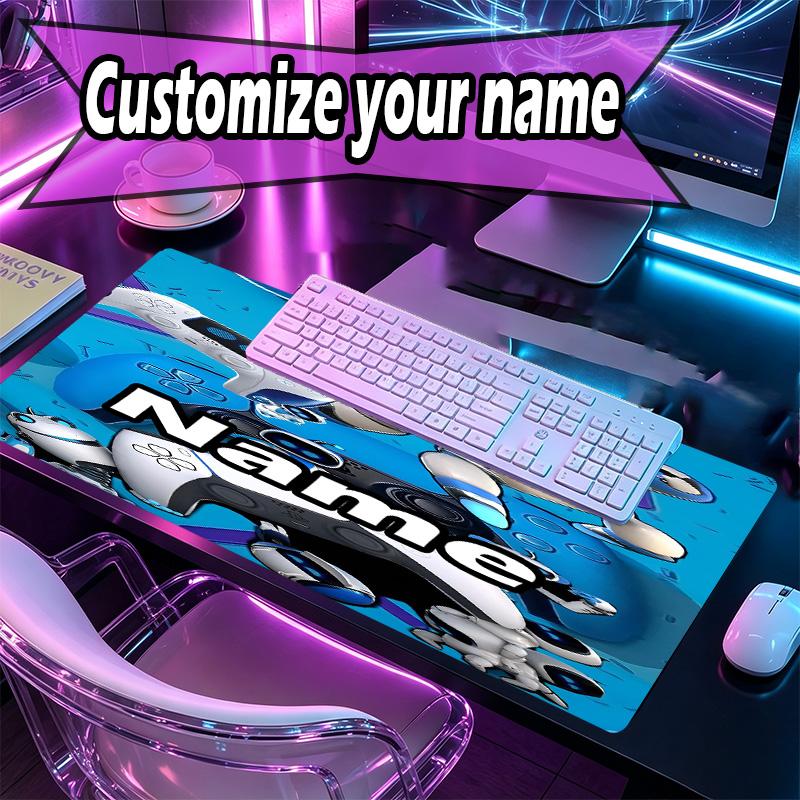 Custom Name Personalized Cosmic Bot Crew Pattern Mousepad, Laptop PC Desk Mat, Decorative Desk Mat for Home Keyboard Pad Gift