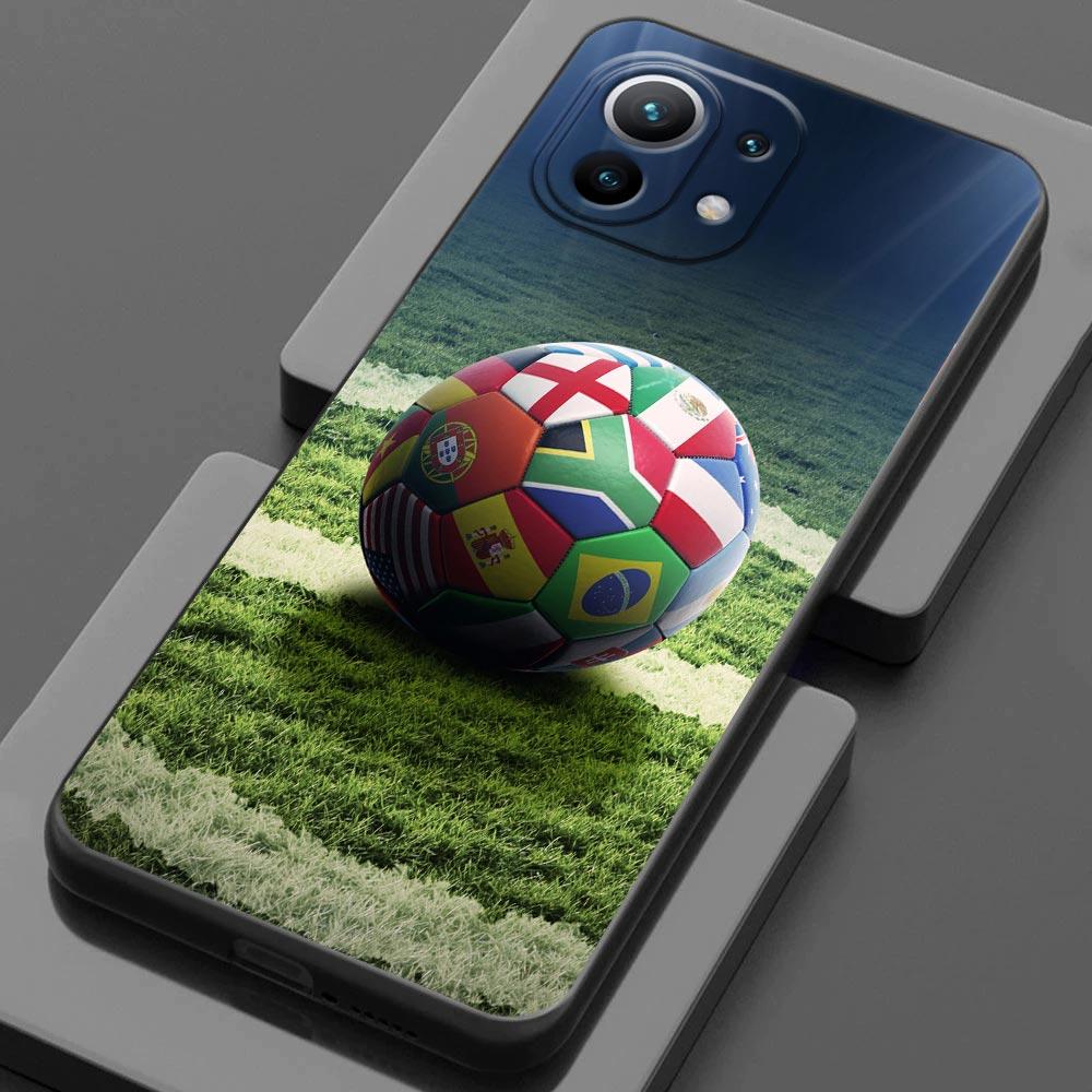 Football Field Soccer Ball For Xiaomi 15 Ultra 11T 12T 13T 14T Pro Phone Case Mi POCO X7 M7 F7 Pro F5 F6 M6 X3 X5 X6 Back Cover
