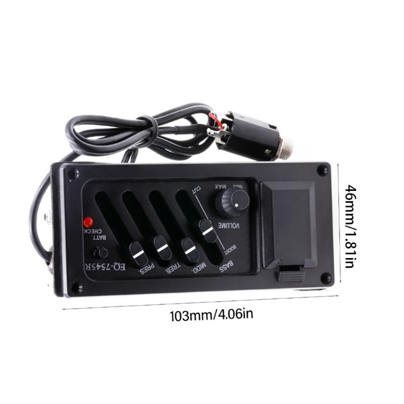 Guitar Pickup 4 Band Guitar Preamp Amplifier Equalizers Tuner Guitar Piezo Pickup Equalizers for Guitar Part