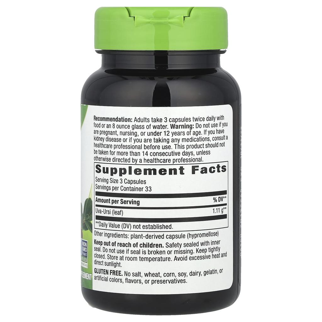 Nature's Way Uva Ursi Leaf, 1,110Mg, 100 Vegan Capsules (370Mg Per Capsule)