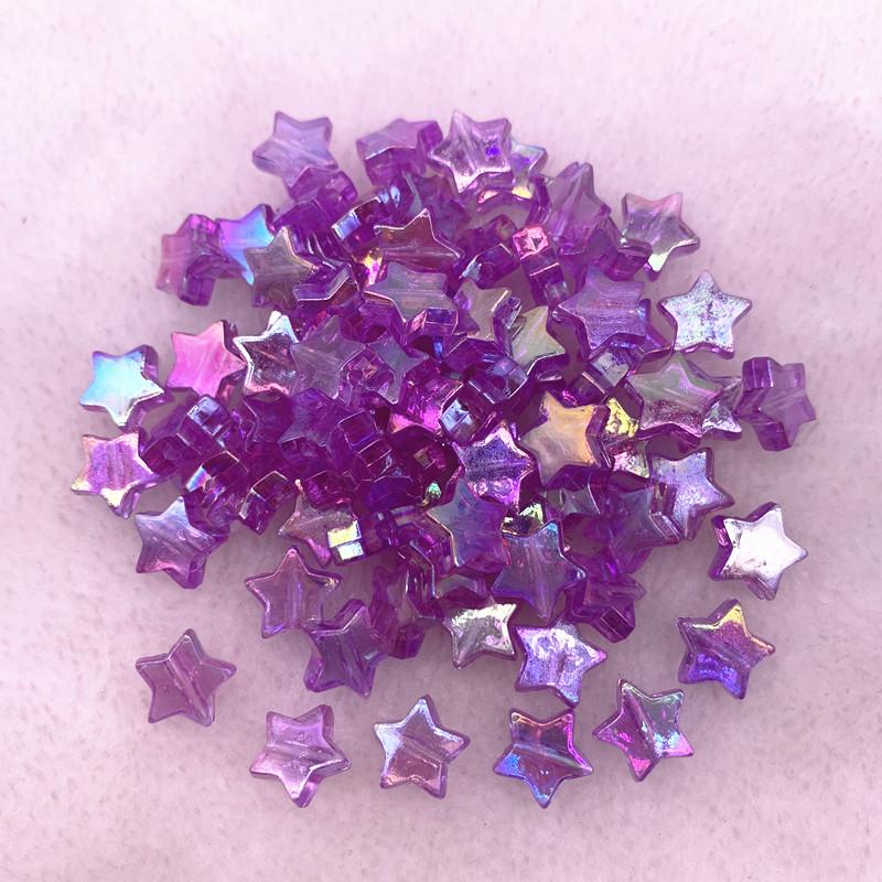 50pcs 11mm Transparent  AB Color Five-pointed Star Acrylic Beads Loose Spacer Beads for Jewelry Making DIY Bracelet Accessories