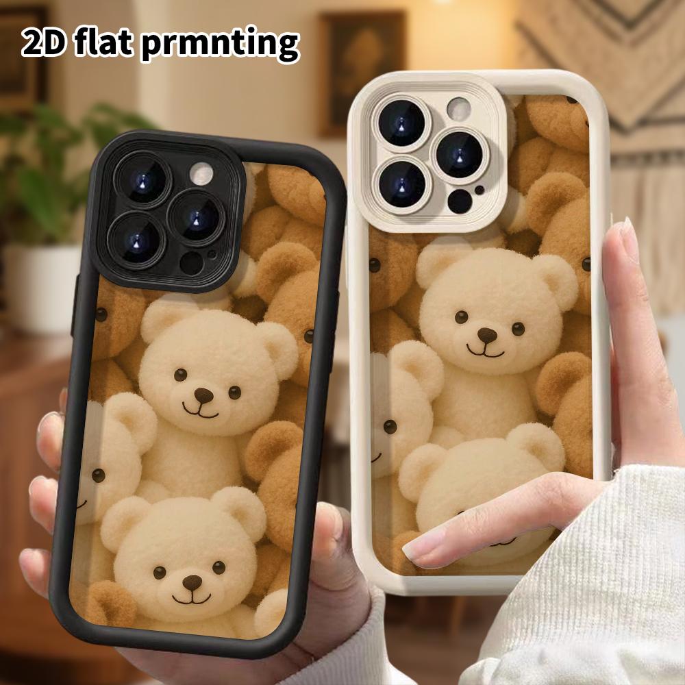 Phone Case: 2D Flat, Fits iPhone 18 17 16 15 14 13 12Pro, Plush Little Bear, Perfect Christmas and Halloween Holiday Gift