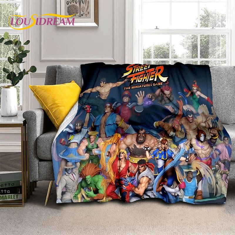 SF Retro Game Street Fighter Gamer Blanket,Soft Throw Blanket for Home Bedroom Bed Sofa Picnic Travel Office Cover Blanket Kids