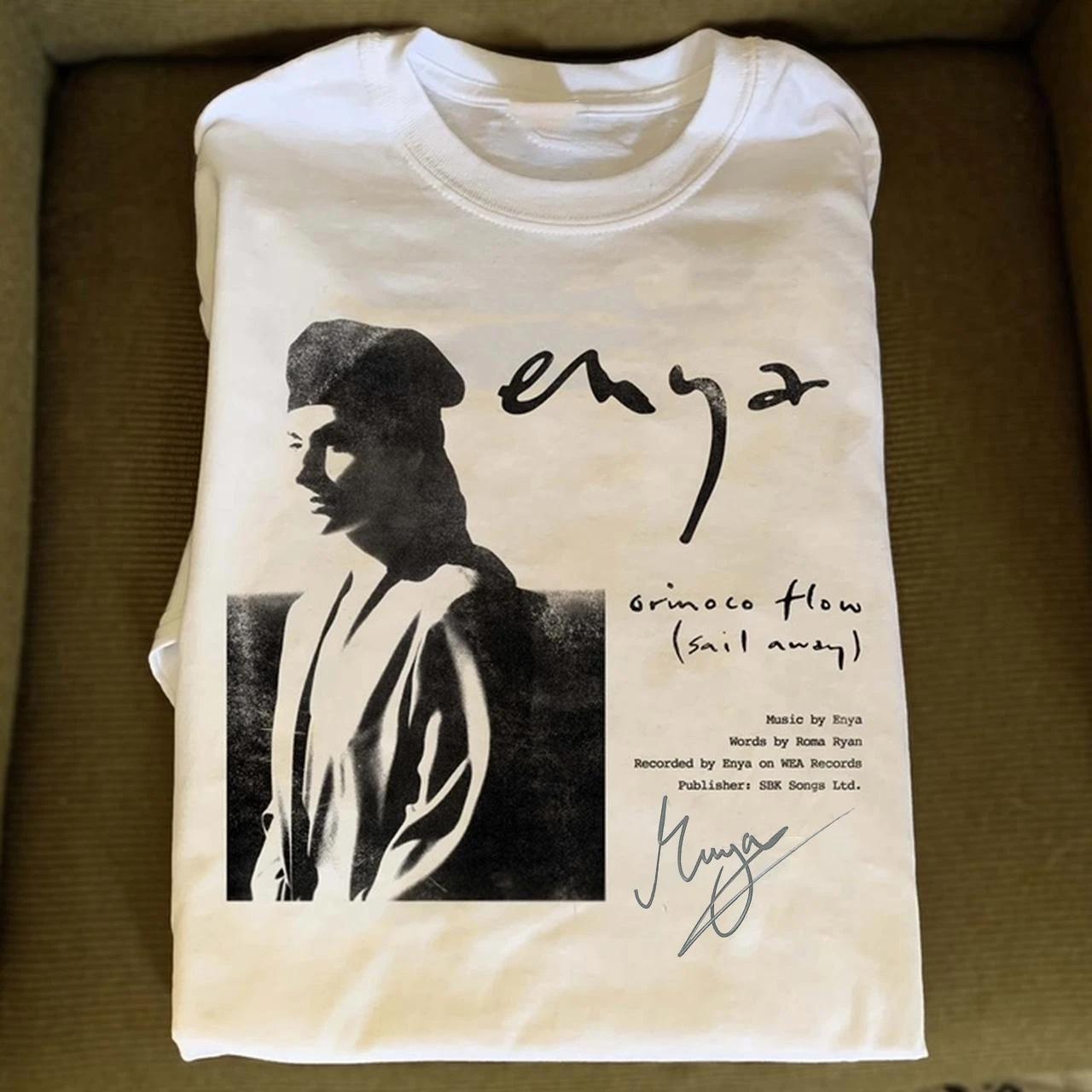Men s and Women s T-shirts Enya Orinoco Flow Sail Away Short Sleeve Unisex Tee Cotton Shirt XL
