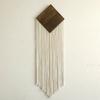 1pcs Handmade Diamond Wooden Board Tassel Wall Hanging Fringe Wall Decor for Living Room Entryway Decoration Tapestry