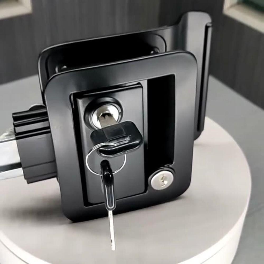 2 Keys Camper Lock Replacement Kit Wear-resistant Entry Door Lock Black RV Door Lock  Travel