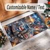 Truck Theme Crystal Velvet Rug Personalized Custom Name Text Soft Floor Mat Home Decor