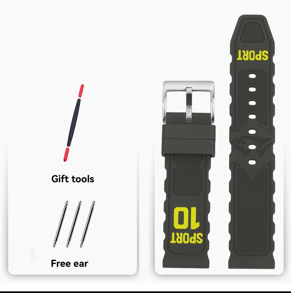 20mm 22mm FKM Rubber Watchband for Omega Panerai Tudor Tissot Seiko IWC Watch Rubber Wristband Waterproof Fluororubber Strap