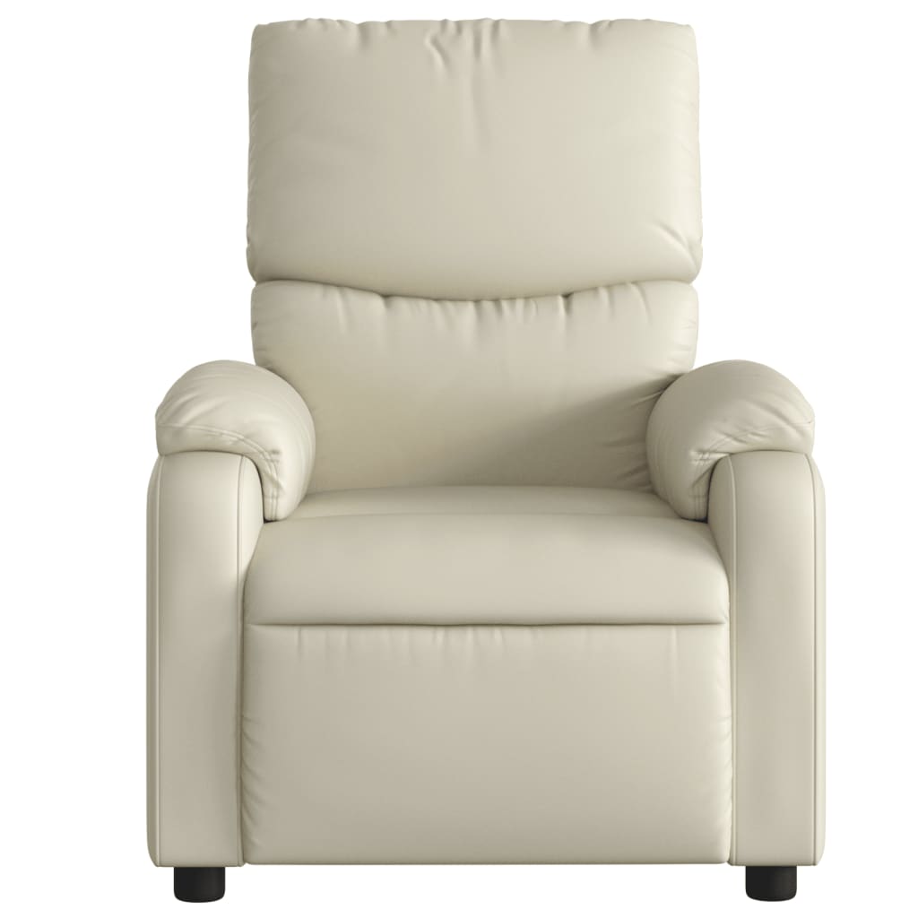 Relax Chair In Cream Synthetic Leather