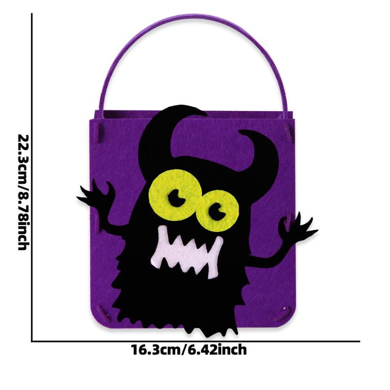 Halloween Filz Fledermaus Eulenform Kinder Tragetasche Halloween Deko Kleine Süßigkeiten Aufbewahrungstasche Handtasche Partyzubehör für Kinder Geschenk