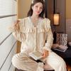 Ny stil Senior Sense Princess Wind Pyjamas Dame Coral Flanell Vinter todelt sett Cashmere fortykket dress