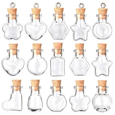 Mini Shaped Glass Bottle Cork Pendant for DIY Wishing Bottle
