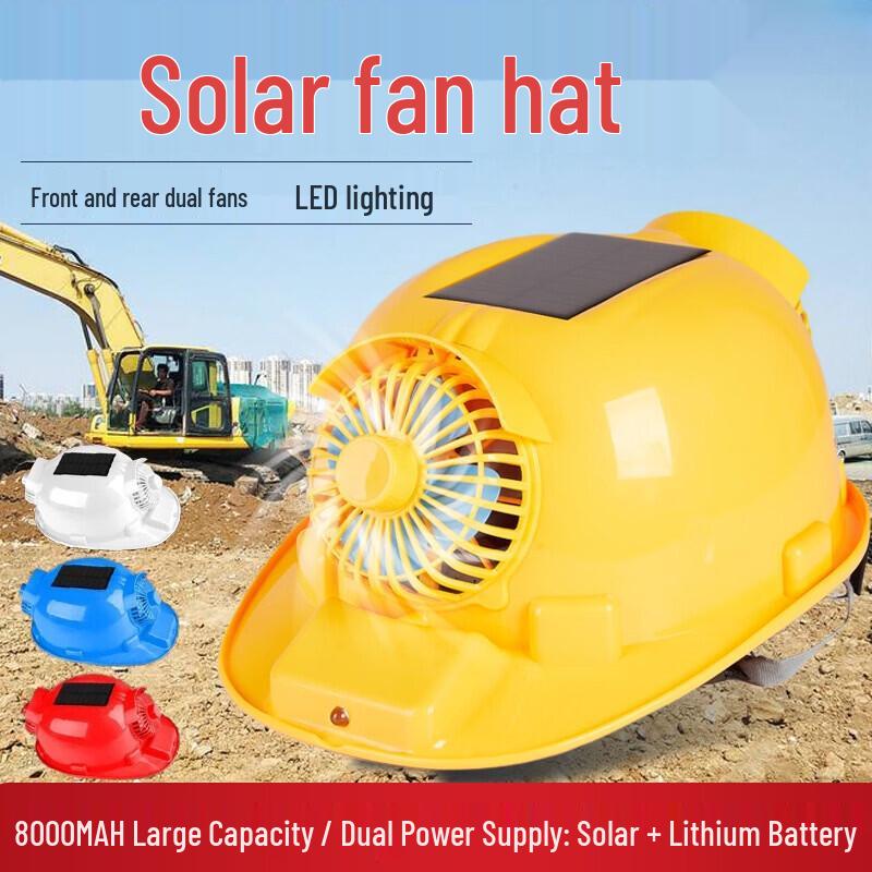Qingniu Solar Dual-Fan Cooling Safety Helmet with LED Light
