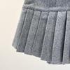 Elegant Grey Wool A-Line Pleated Skirt for Women - Versatile, Age-Reducing, Anti-Exposure, Korean Style, Autumn Winter 2025