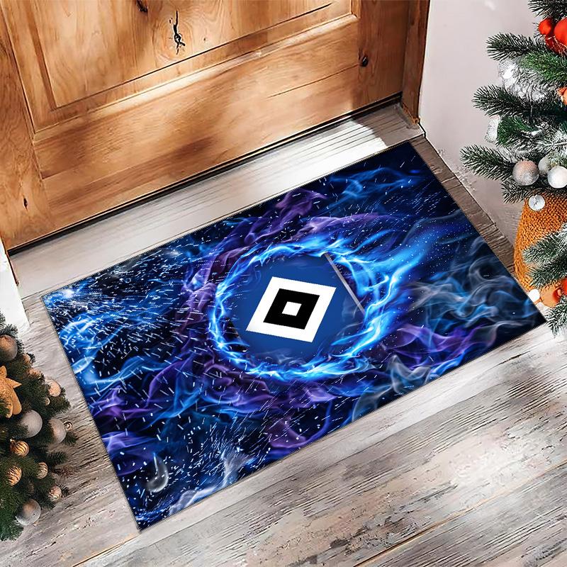 Tappeto in Velluto di Cristallo con Stampa Calcio Hamburger SV, Comodo Assorbente d'Acqua Antiscivolo Tappeto per Pavimenti Interni