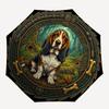 Dog Forest Emblem pattern umbrella, portable and foldable design, 8 ribs, a casual accessory for Halloween, Christmas, and birthday gifts.