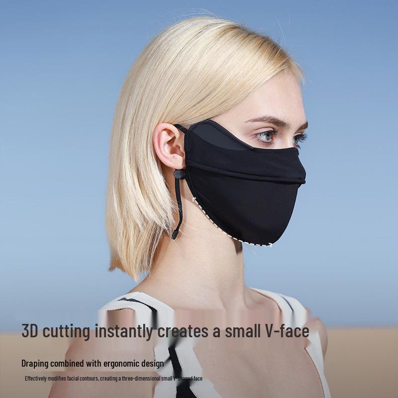 Summer Gradient Blush UV Protection Ice Silk Mask for Women - 3D Stereo Design, UPF 50+, Eye Corner Protection