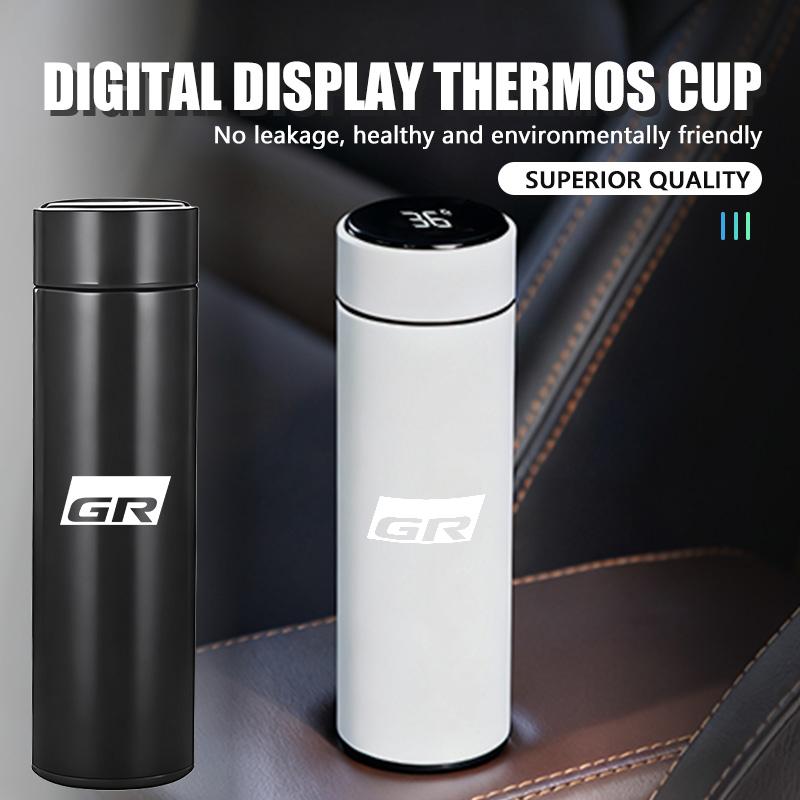 For Toyota Car Intelligent Thermos Cup Stainless Steel Insulation Cup Auto Accessories Gazoo Racing TRD Corolla Yaris Chr Auris
